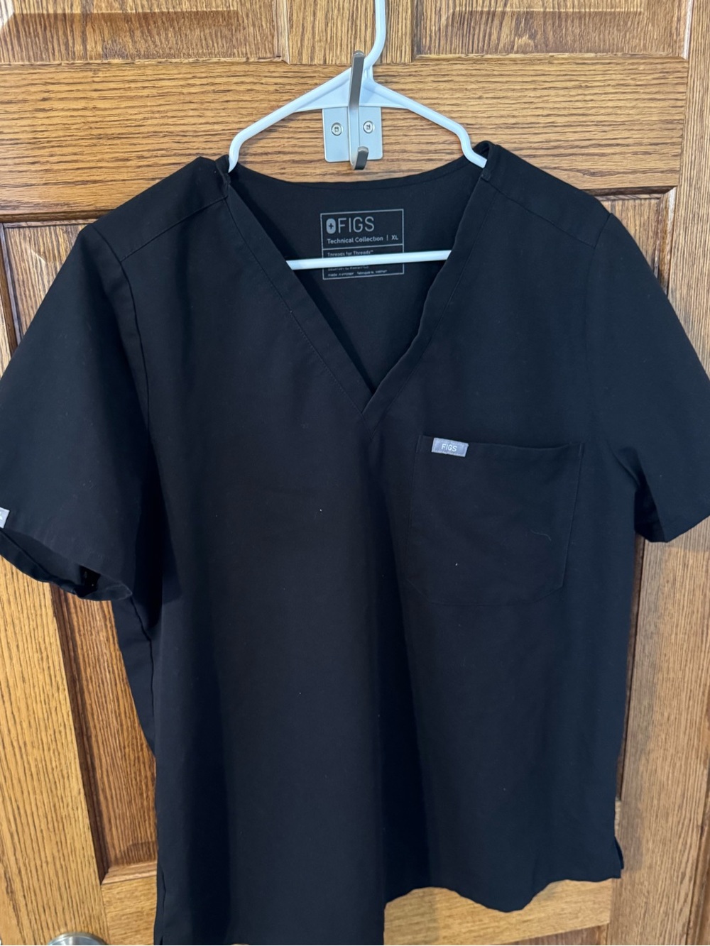 FIGS Black V-Neck Scrub Top